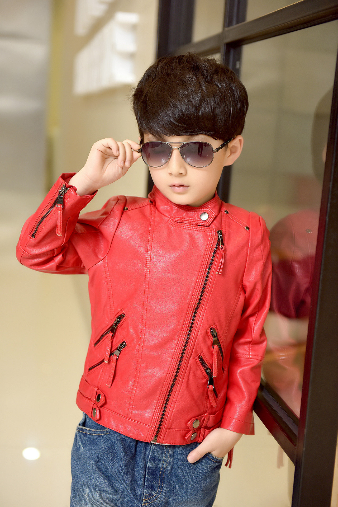 童装儿童韩版机车皮衣男童2016秋季新款儿童pu皮衣外套夹克宝宝潮
