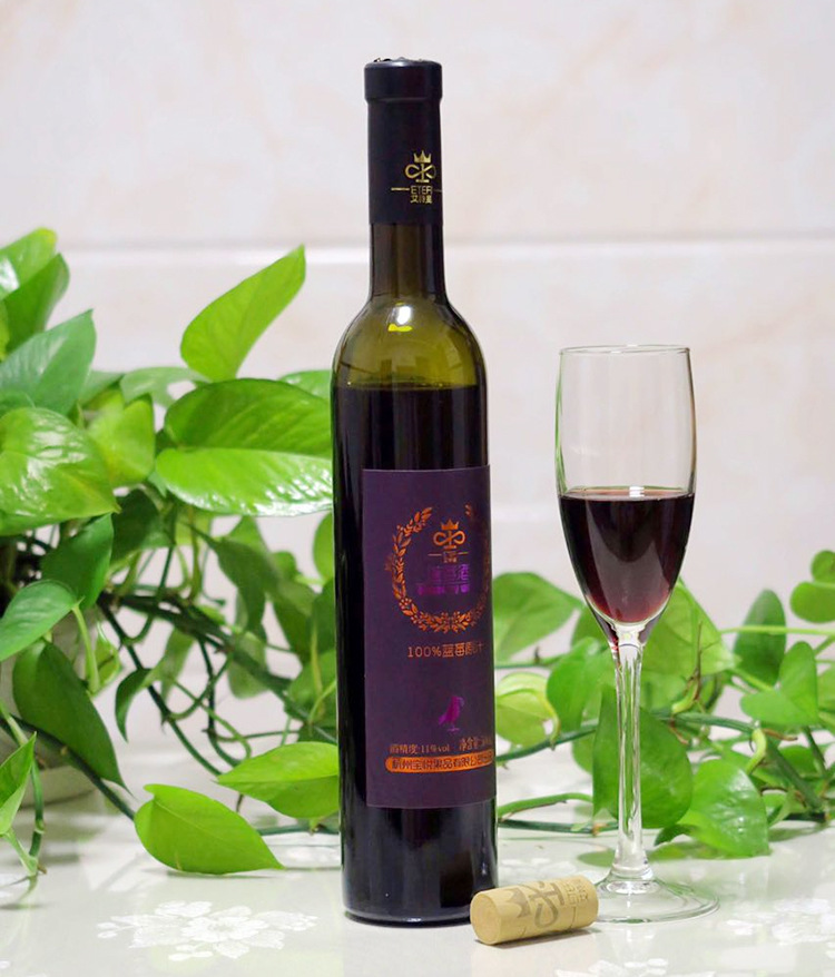 精品简装红酒艾特婓半甜型蓝莓酒精品二支装果酒500ml2厂家直销
