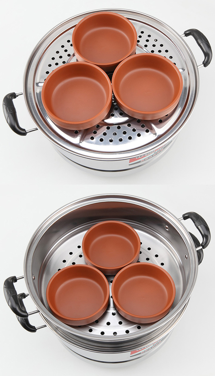 32厘米节能锅不锈钢三层蒸锅加厚蒸蓖蒸笼煲汤锅熬汤锅蒸屉蒸格