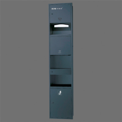 不锈钢三合一纸巾箱擦手纸箱隐藏式垃圾箱干手箱 烘手机