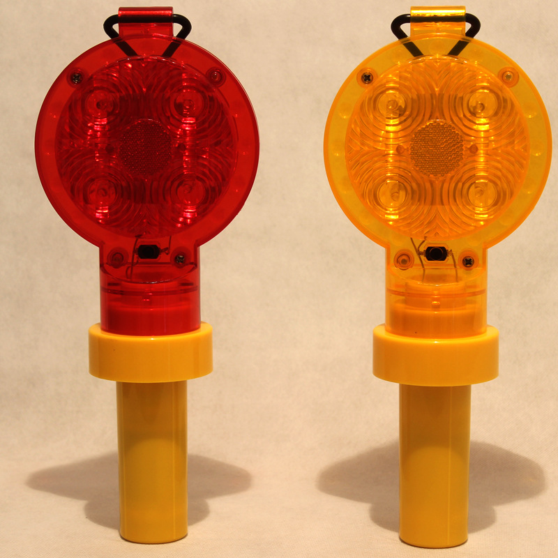 led梅花双面警示灯干电池路障路锥闪光灯交通指挥灯施工信号棒