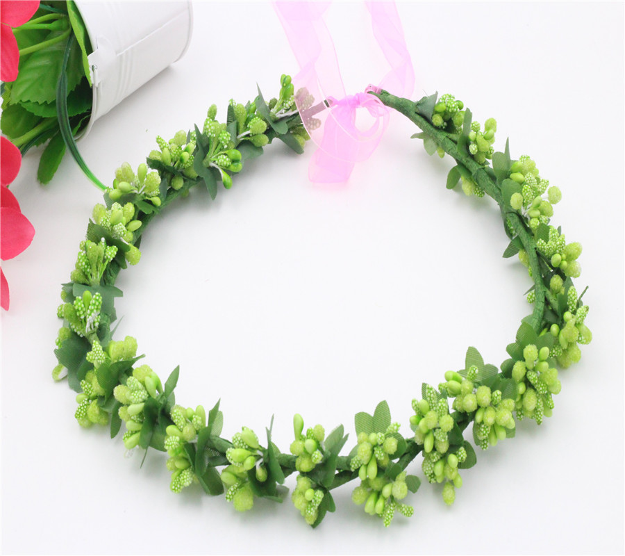 新娘公主花环菜花头圈花朵头饰含苞水草发箍