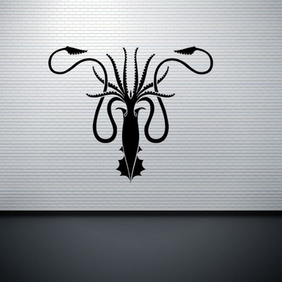 kw3092权利的游戏葛雷乔伊greyjoy家族家徽海怪墙贴精雕贴纸批发