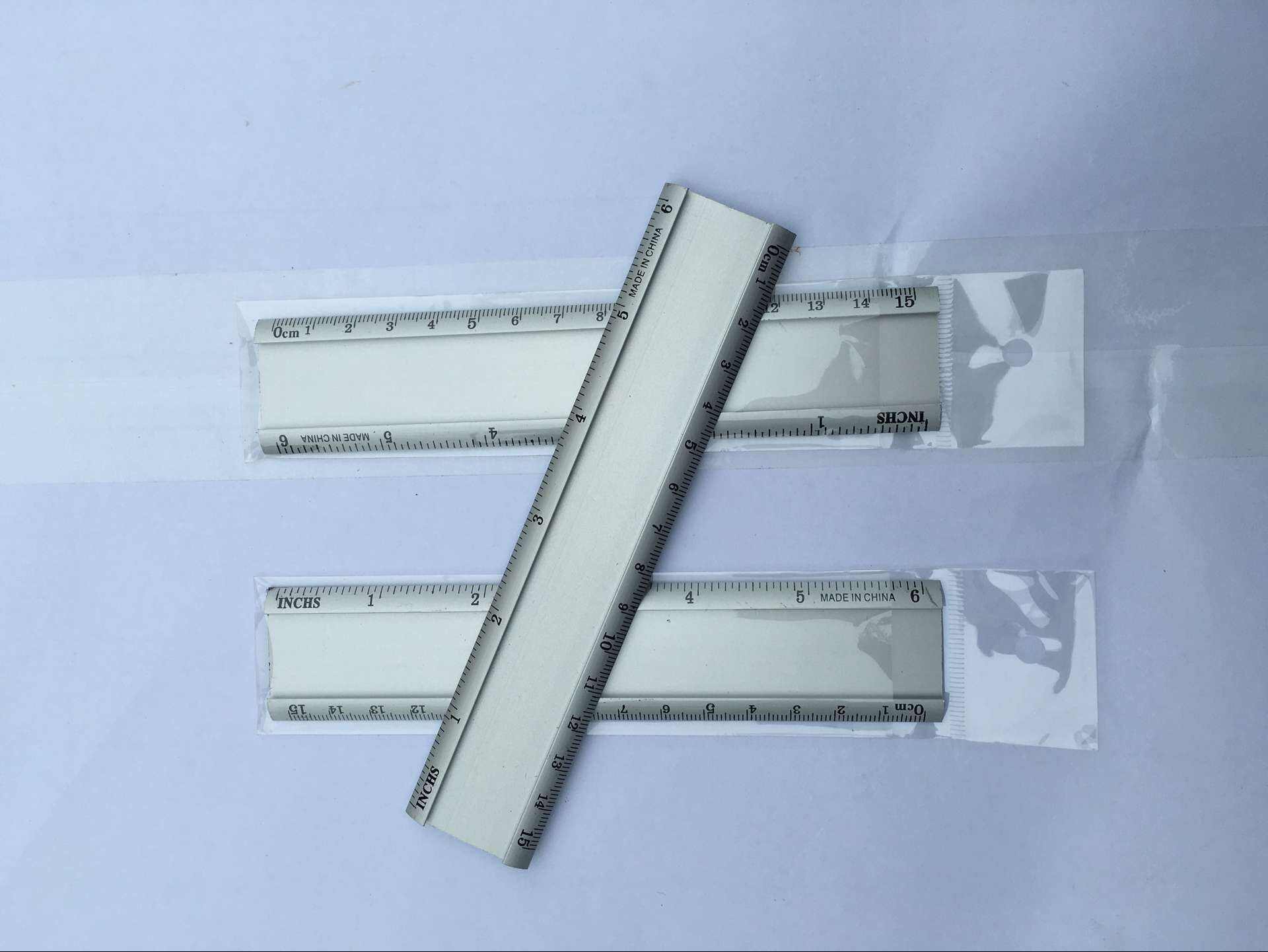 15cm铝合金直尺白铝尺办公绘图文具内外贸尺子批发定做 厂家直销