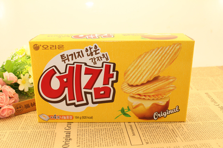 韩国零食 一箱12盒 好丽友奶酪 原味薯片 184g