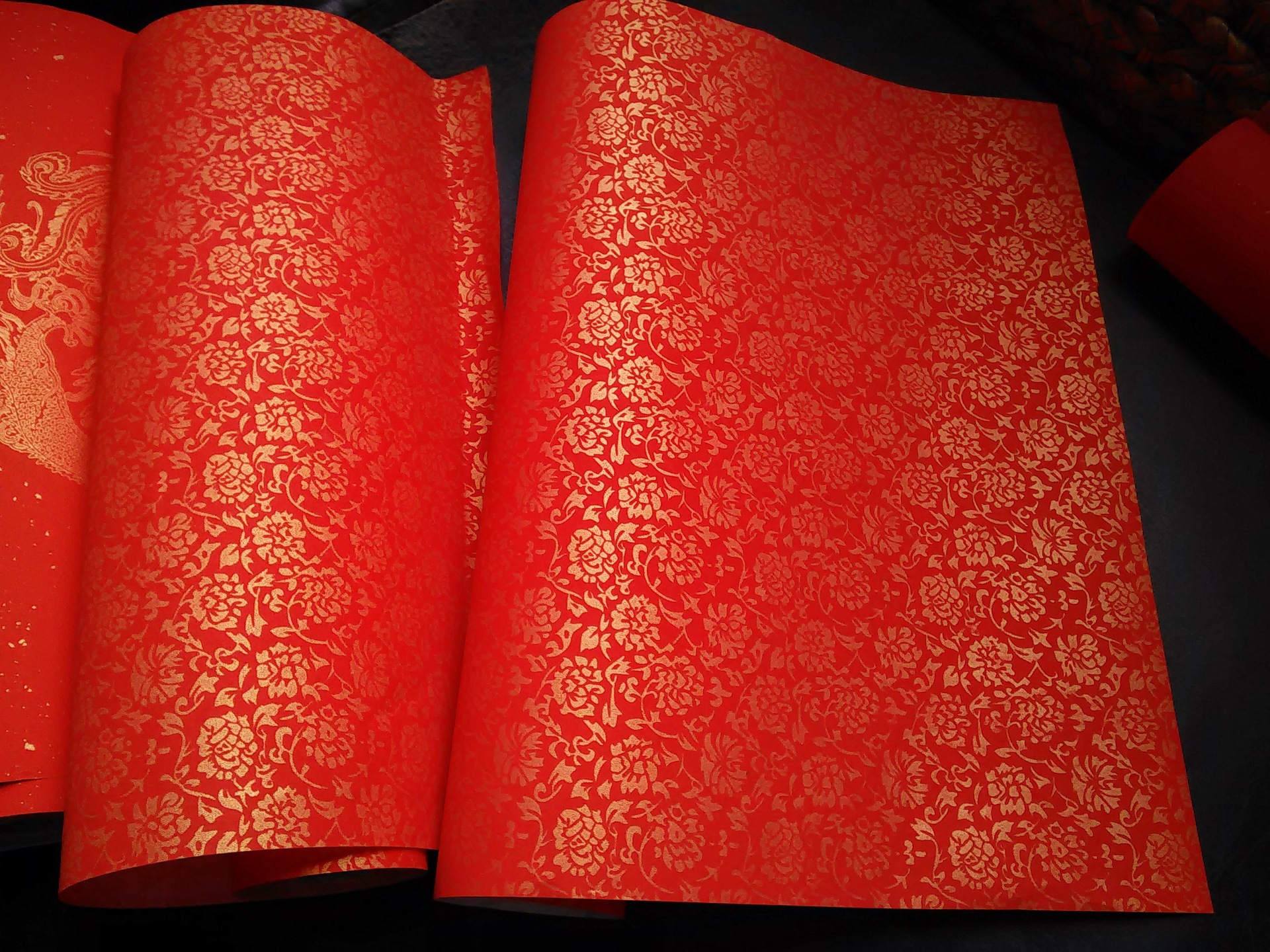 25x20米 50g金菊万年红笺 春联宣纸 福字宣纸