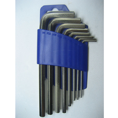 8件套 常规英制 镀镍 1/16-1/4 单排带挂孔 内六角扳手螺丝