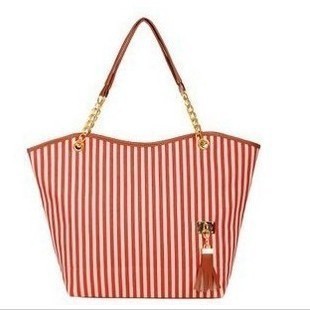 New Pocket Women's Bag Vertical Stripe Tassel Casual Canvas Striped Women Bag Mix and Match Shoulder Bag Handbag Chain Trendy Bag