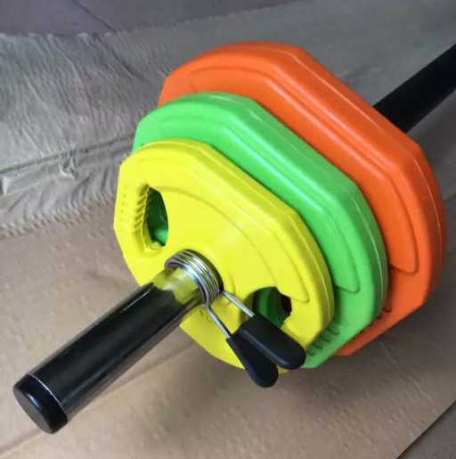 跳操杠铃杠铃套装10kg 健身杠铃杆举重两用