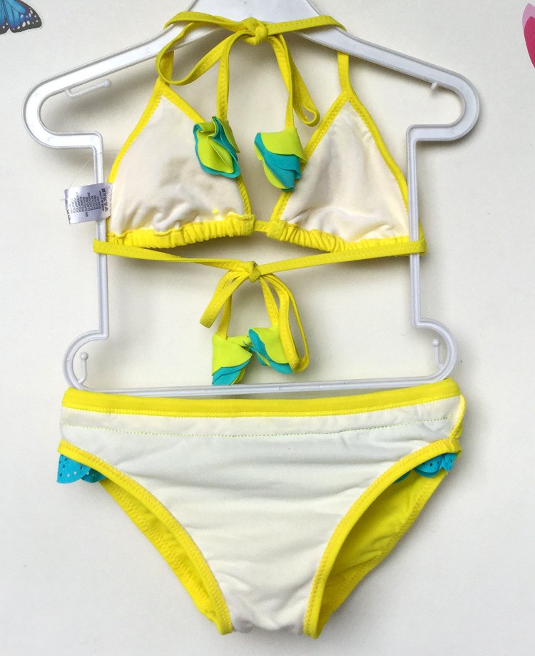 2016外贸女泳衣可爱热卖新品宝宝蕾丝女童分体比基尼泳装儿童泳衣