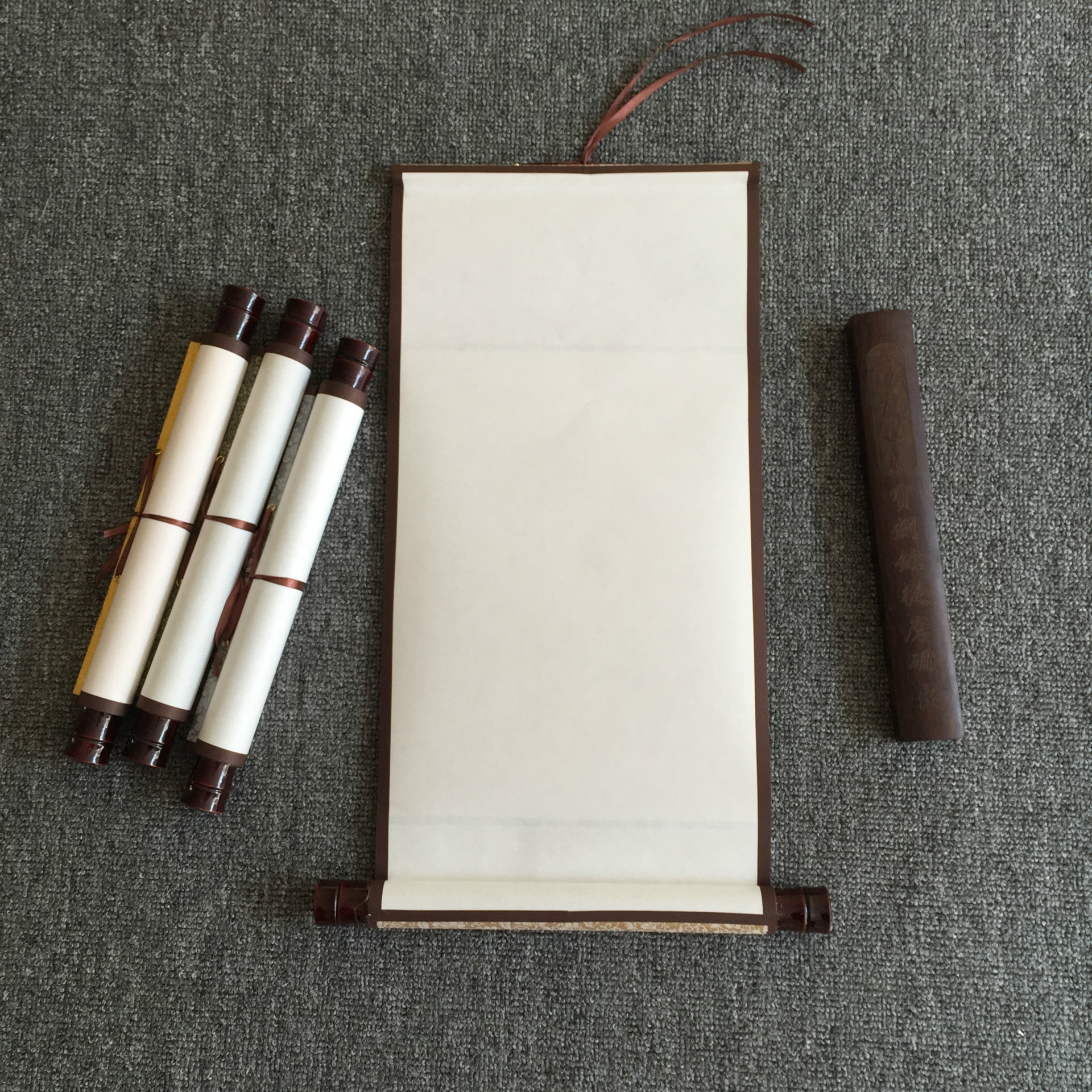 宣纸空白画轴 全绫精装迷你卷轴 书法国画画卷轴挂轴立轴