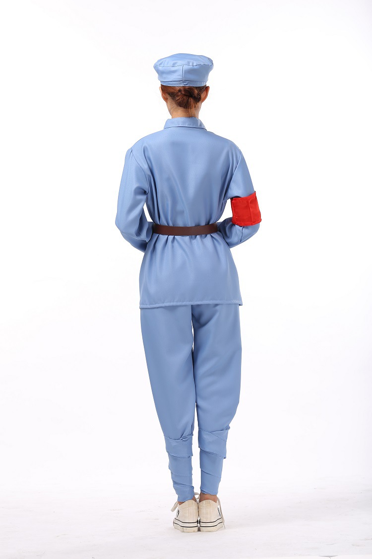 成人八路军装舞蹈服红卫兵抗战军装新四军大合唱表演服解放帽批发