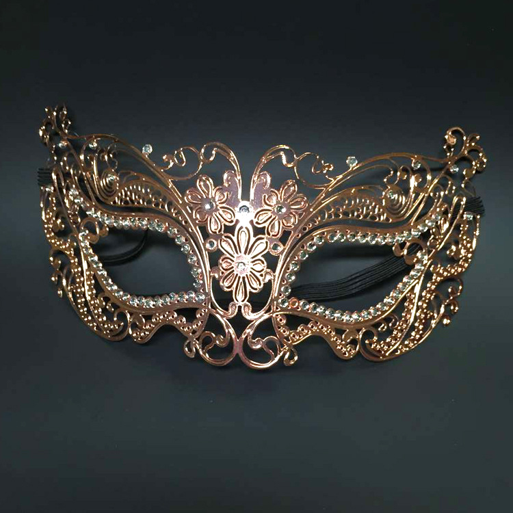 神秘天使新款奢华镶钻金属面具化妆舞会派对铁艺面具