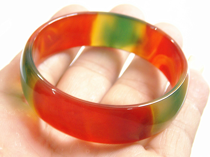 玻璃人造黑曜石水晶饰品手链男女士款 14mm佛珠手串 地摊货源手饰