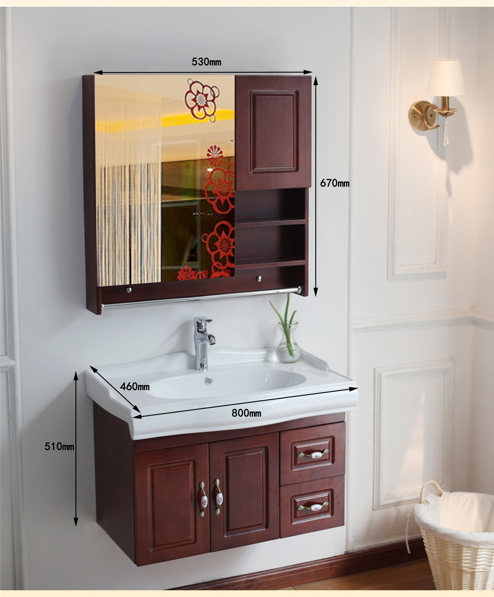 【卫生间洗脸盆组合浴室柜橡木卫浴洗手盆组合柜木柜厂家橡木】价格