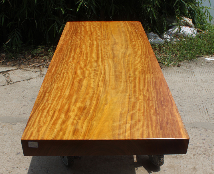 塔利大板非洲楠木实木大板原木桌餐桌办公桌204x81x10