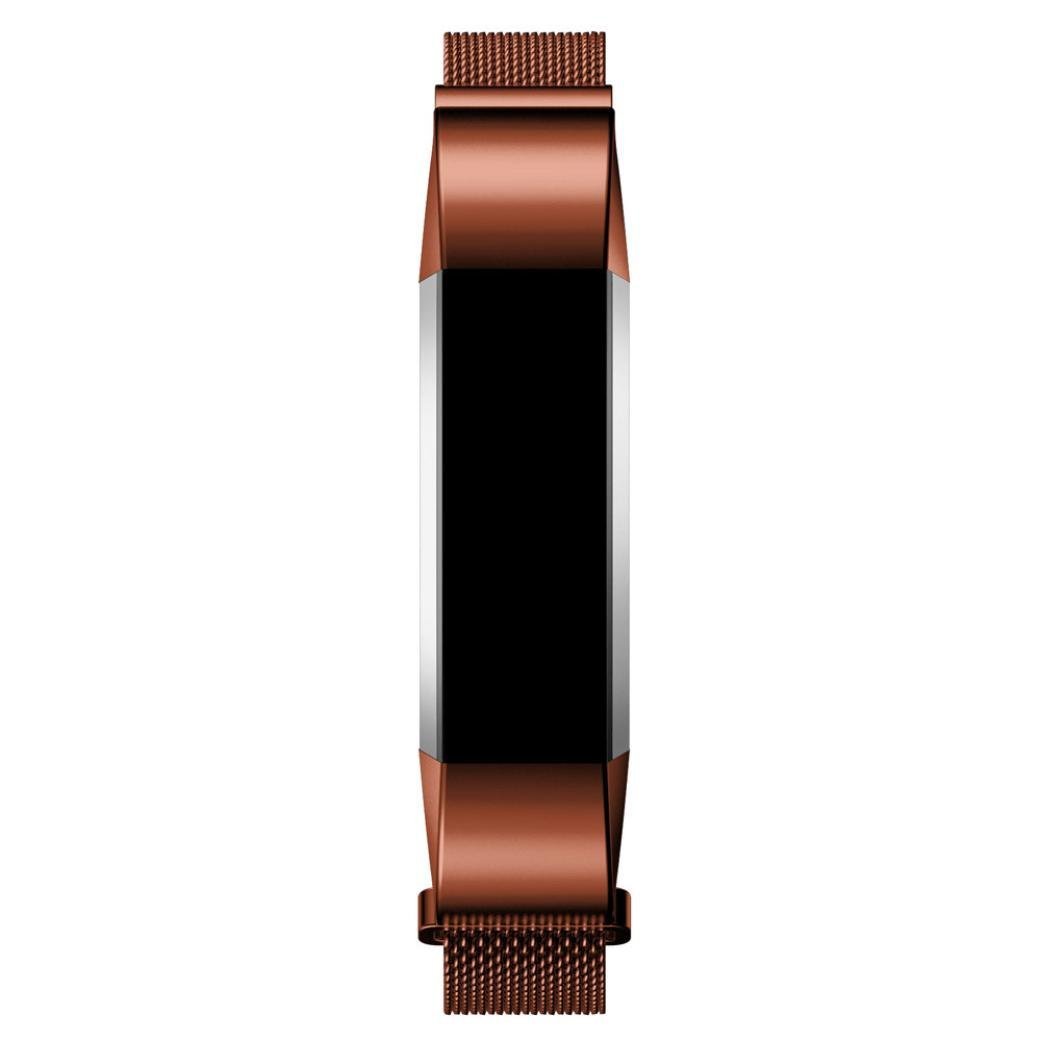 适用fitbit alta hr手环米兰尼斯磁吸不锈钢表带网状编织网钢带