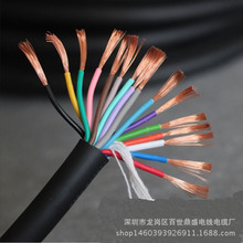 铜芯电缆厂家供应14芯0.2mm2护套线RVV12×0.2(12/0.15)芯线分色
