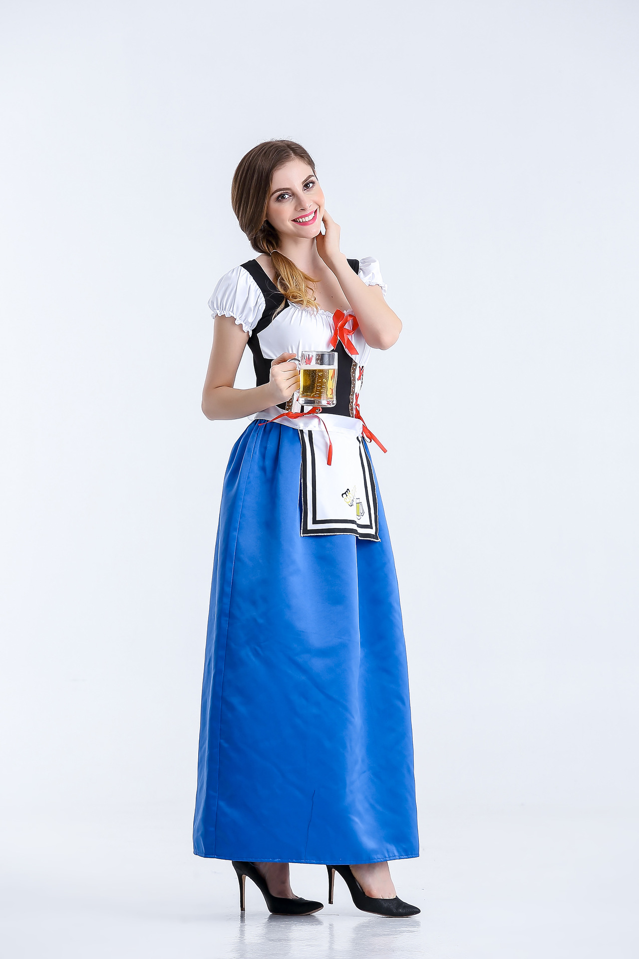 ws德国啤酒节酒娘服装外贸原单巴伐利亚传统服装啤酒女长裙女佣服