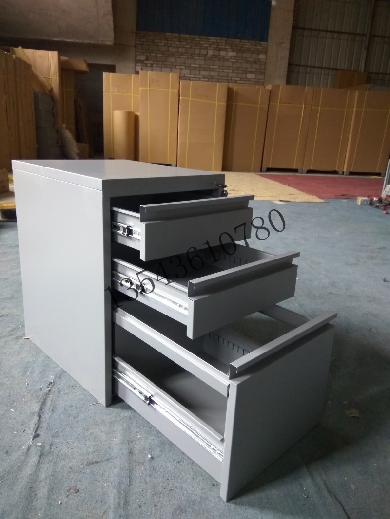 佛山活动柜批发三抽文件柜厂家you03白色活动小推柜铁皮移动柜厂