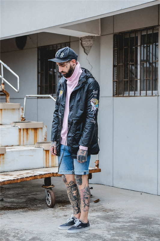 欧美复古原创企鹅刺绣ma1飞行员夹克情侣