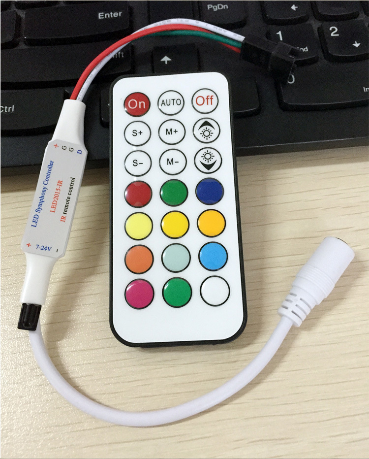 led迷你幻彩控制器 红外21键 2811 2812b 可定制 跑马 流水