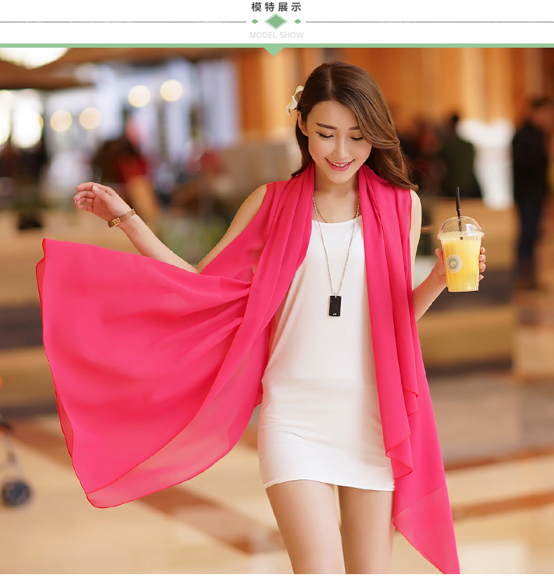 夏季爆款雪纺百变披肩 多功能魔法丝巾沙滩巾 户外防晒衣批发