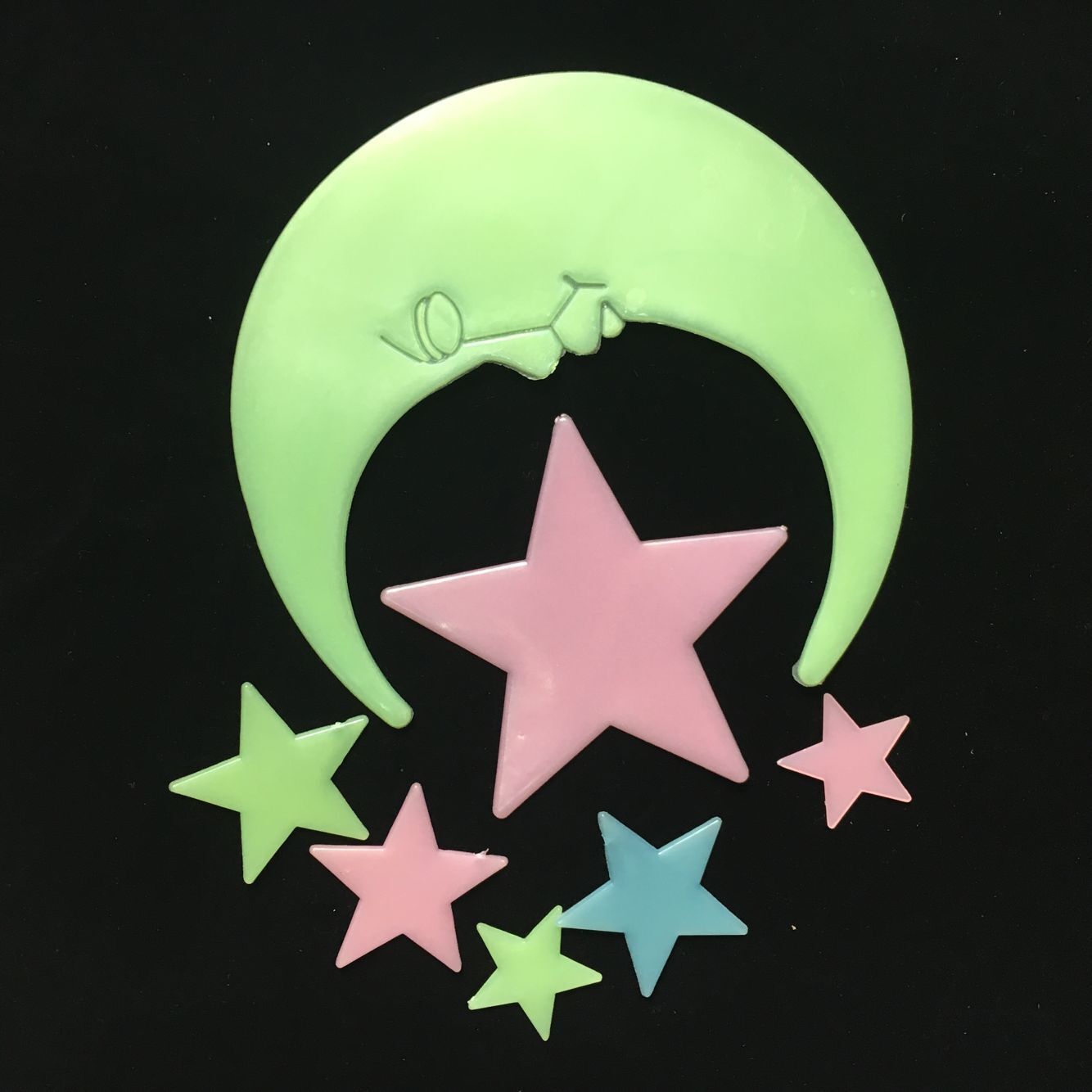 【童乐夜光】tl008大月夜光贴荧光贴片 opp袋装带背卡 厂家批发