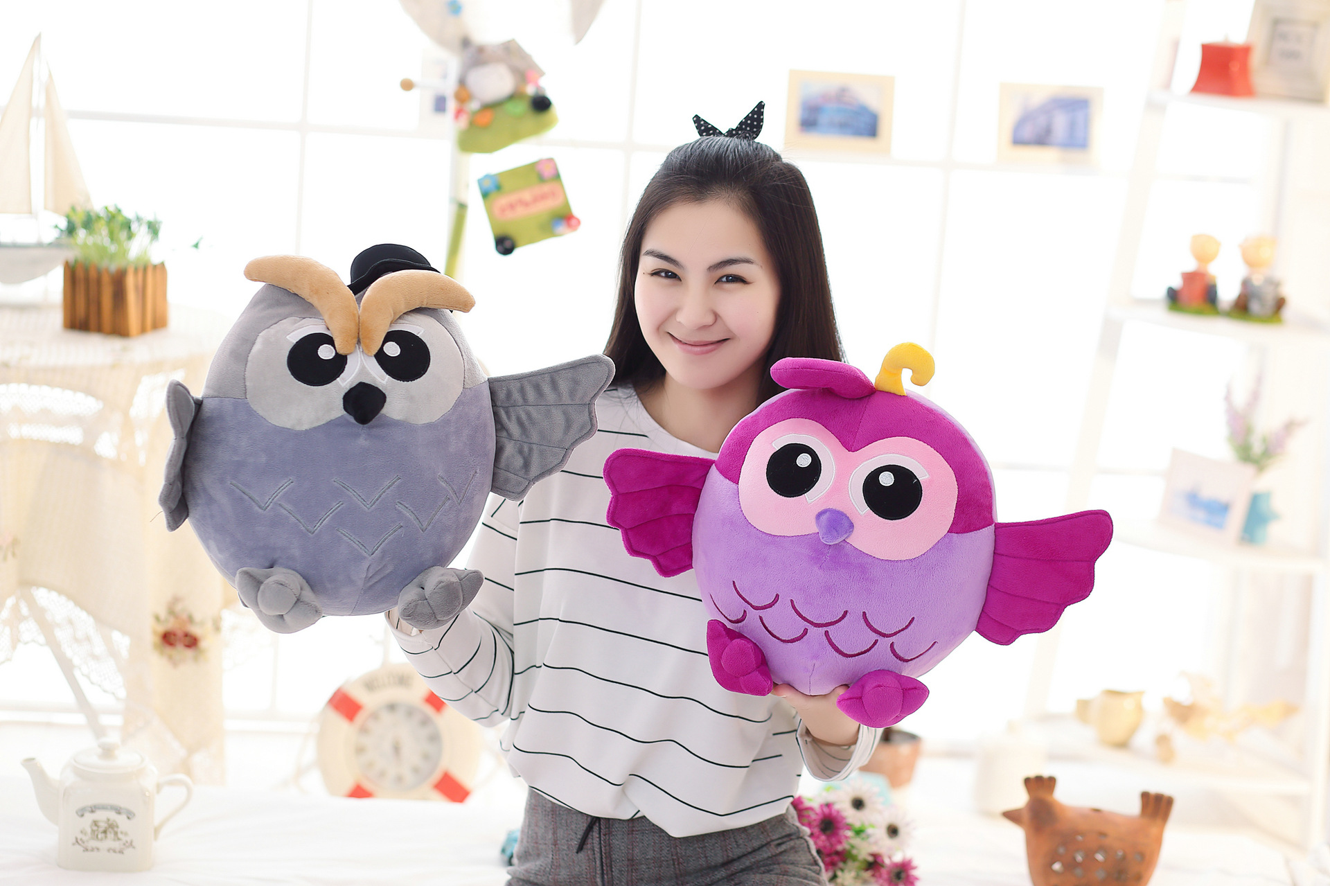 小猫头鹰毛绒玩具抱枕儿童公仔玩具玩偶布娃娃儿童节生日礼物男生
