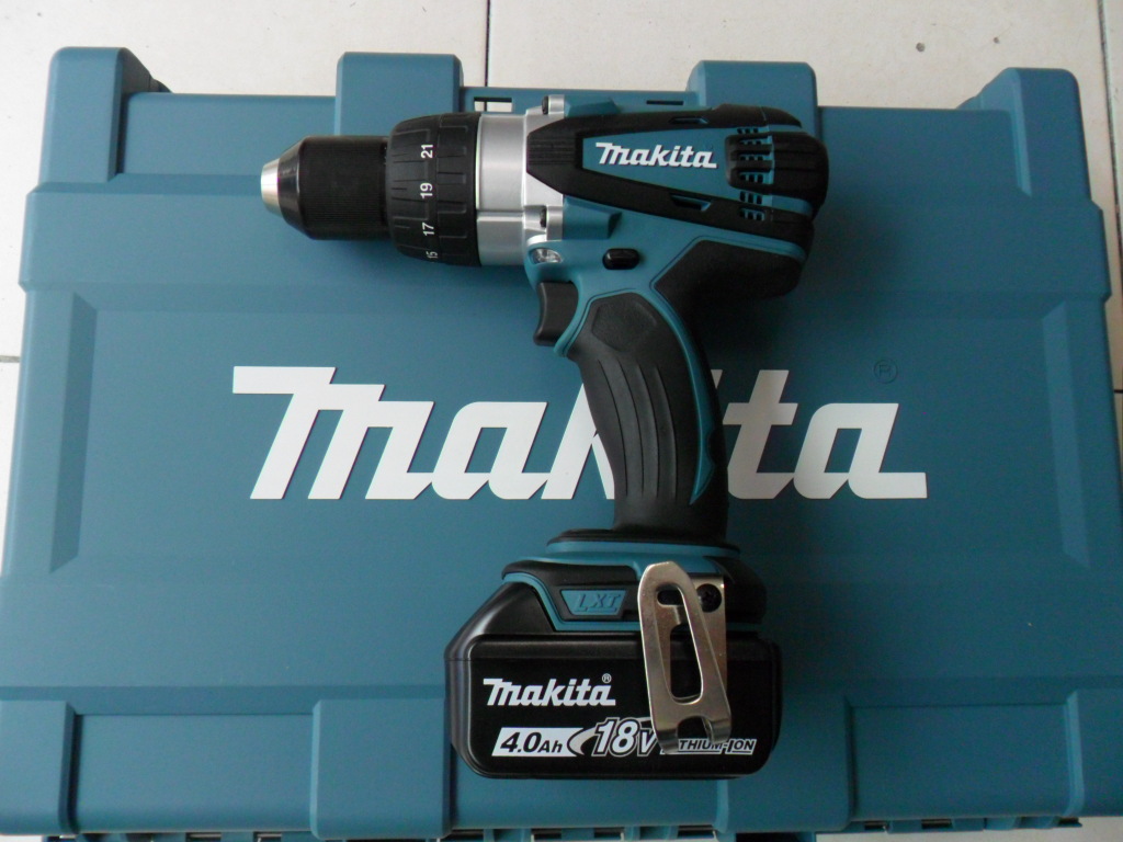 牧田充电式冲击起子电钻dhp458rme 2电一充18v4ah锂电池原装正品 dhp