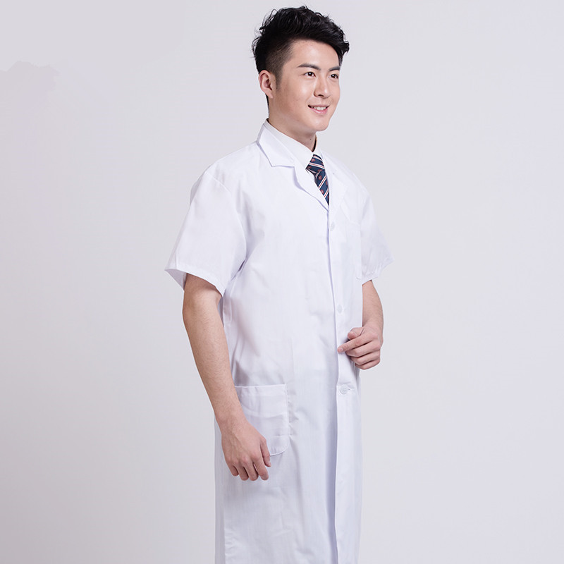 工作服男女大码 药店实习生学生实验服医师护士白大褂短袖医生服