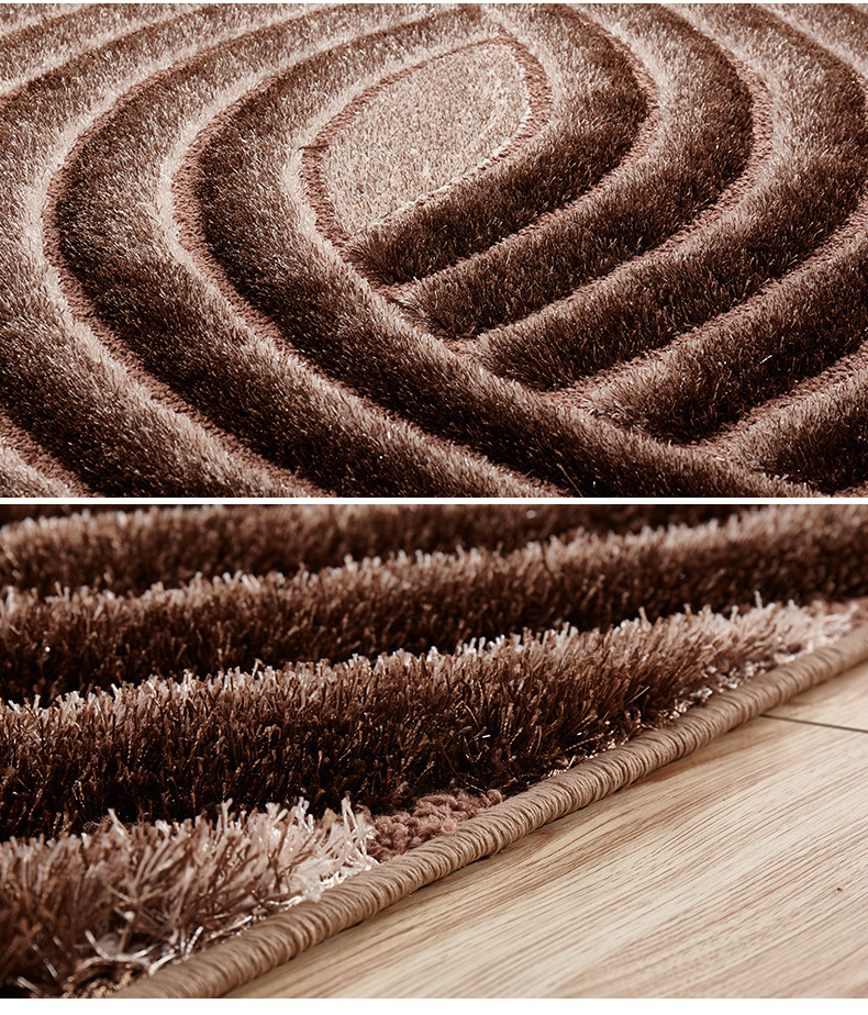 厂家直销3d韩国丝立体条纹图案地毯 欧式风格客厅卧室茶几可定制