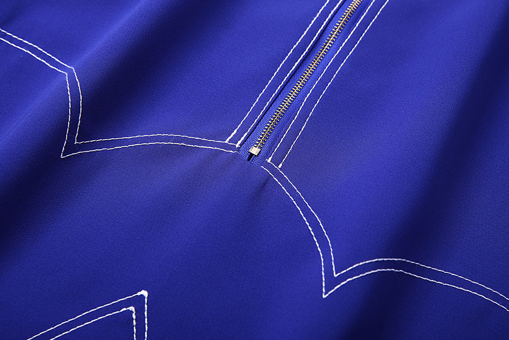 0226-02 时尚定位绣花无袖连衣裙 桔色 蓝色 sml码