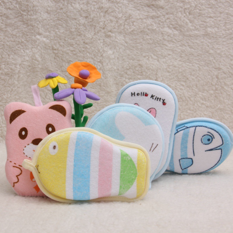 Newborn Baby Bath Sponge Cartoon Bath Towel Bath Ball Towels Fabric Baby Cute Bath Sponge Bath Rub Baby Products