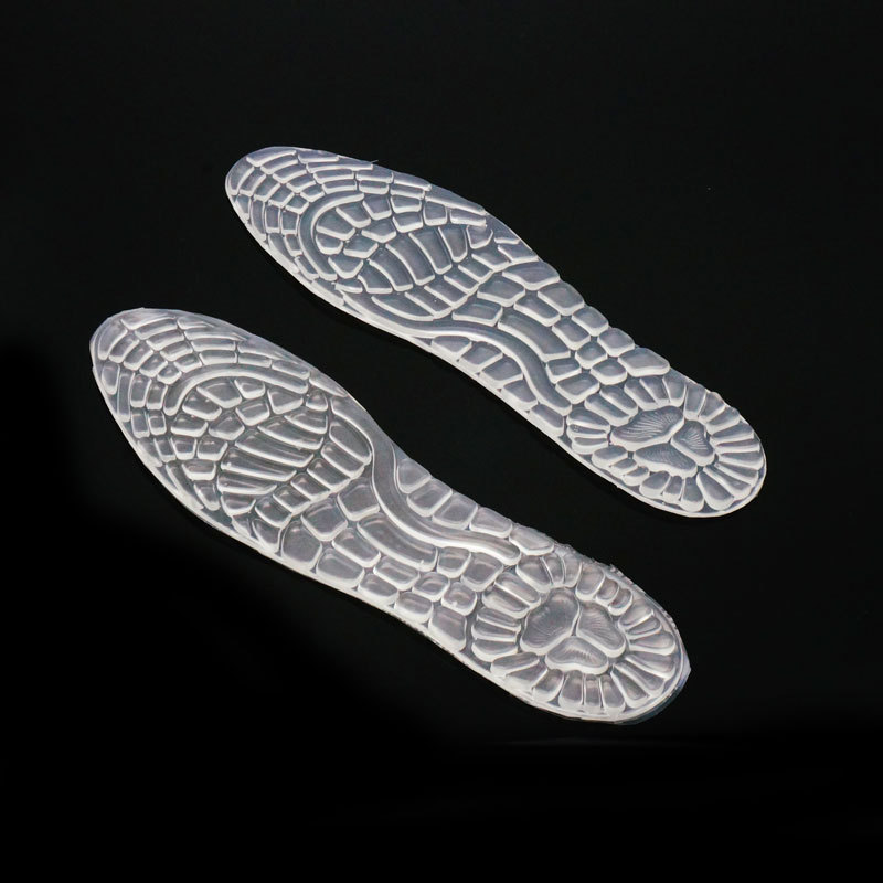 pu硅胶鞋垫 透明柔软自带粘性不跟脚的按摩鞋垫 男士剪码鞋垫硅胶