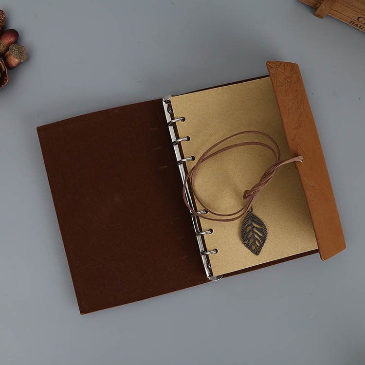 厂家批发复古活页商务笔记本绑绳礼品随身笔记本定制