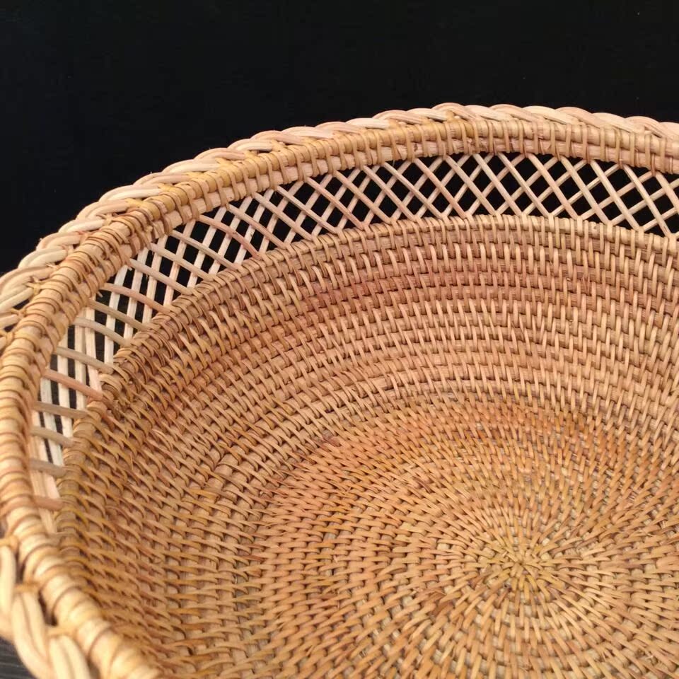 批发 越南秋藤编果盘家居水果盘复古 日用零食茶具零配收纳盒