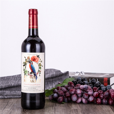 法国巴丹鹦鹉精选干红葡萄酒12度750ml 法国原瓶优质进口红酒