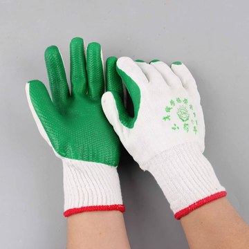 厂家供应浸胶手套 建筑工地劳保乳胶防护手套 劳保胶片手套