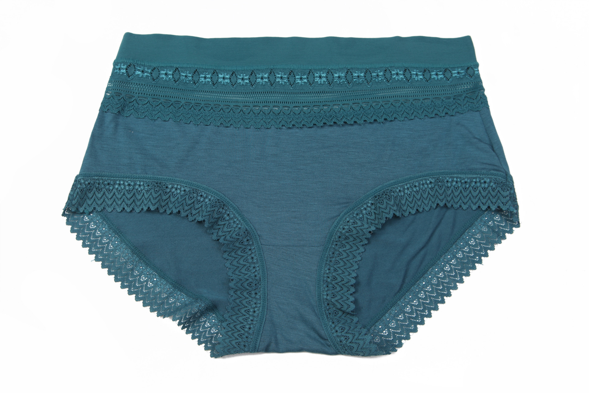 莫代尔中腰收腹内裤全棉大码花边内裤女士提臀收腰三角裤厂