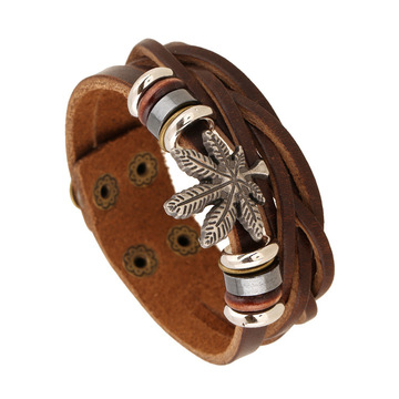 男士手链 韩版 个性男手链 牛皮铆钉手链 男士饰品手链 多层宽皮