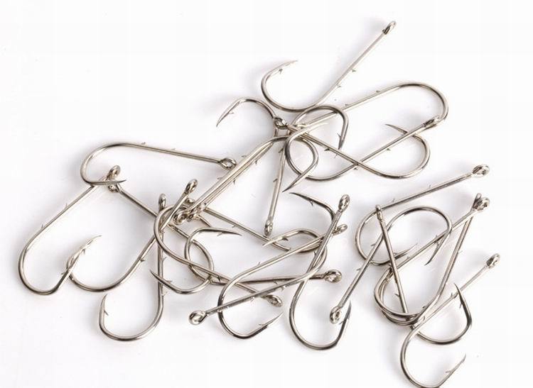 海钓 水库双背刺潮钩 活饵钩 碳钢倒刺鱼钩