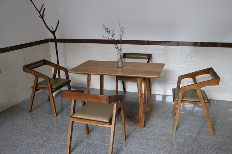 美式实木餐椅 休闲咖啡厅椅 酒店餐厅椅椅