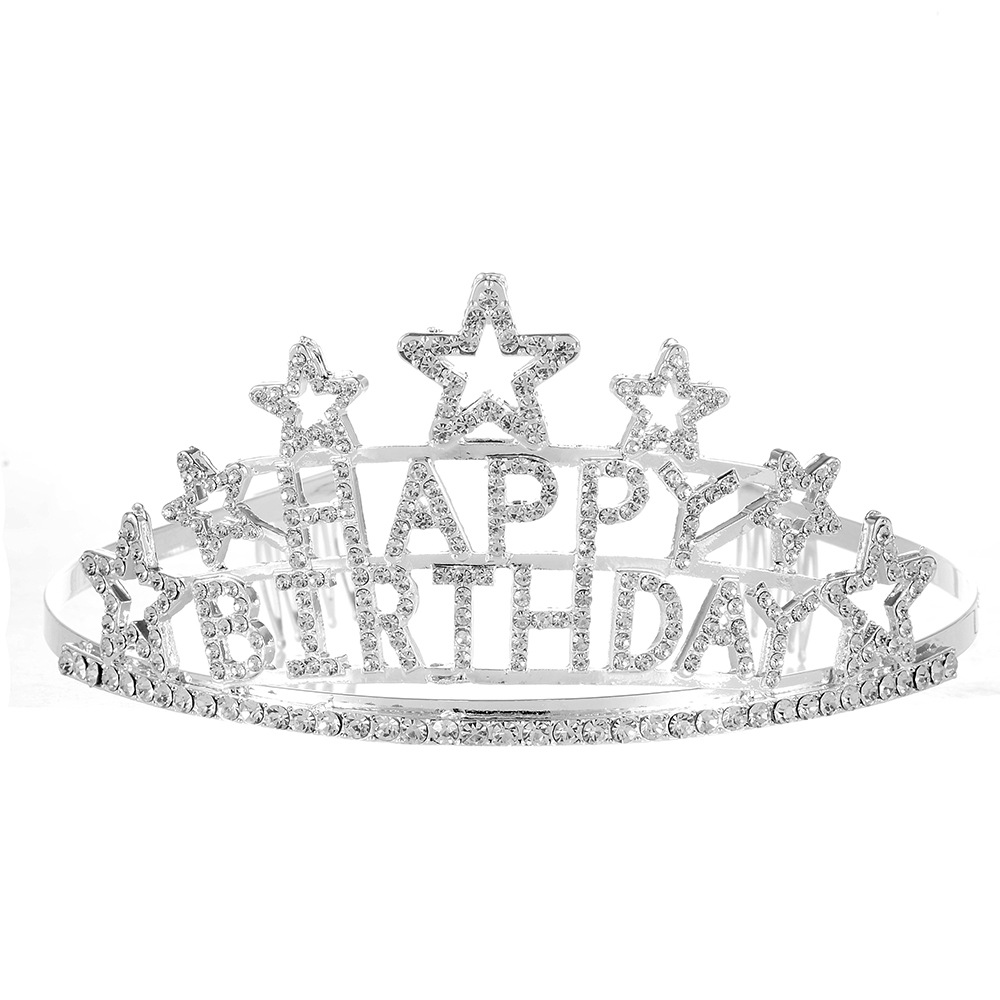 生日快乐皇冠 合金水钻皇冠 时尚精美发饰头饰 发箍式皇冠定制 - 中国