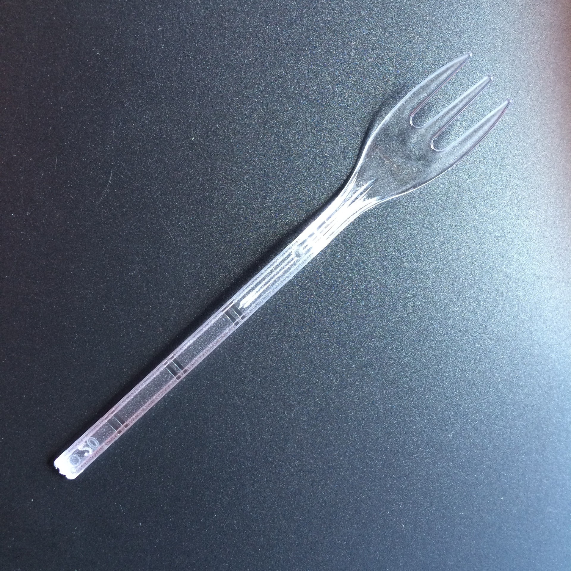 一次性加厚塑料三齿水晶叉子/蛋糕叉水果叉西餐甜点叉子