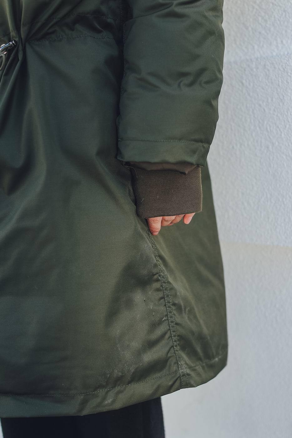 经典抽绳毛领帽羽绒服