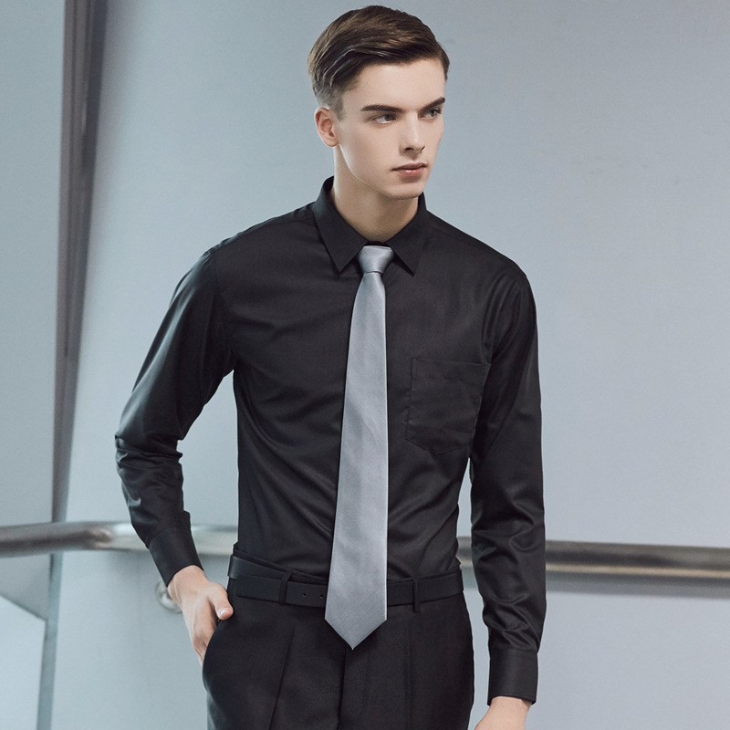 秋季男女同款衬衫长袖定制logo职业衬衫商务工作服工装正装衬衣