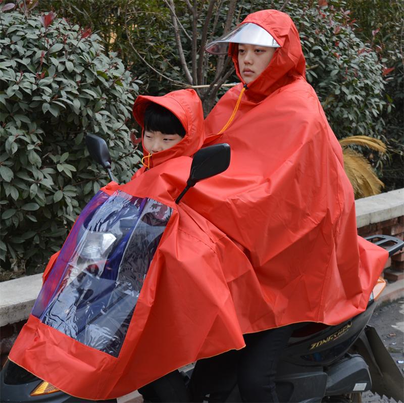 母子雨衣电动车自行车加大加肥雨披双人雨衣摩托车加长雨披