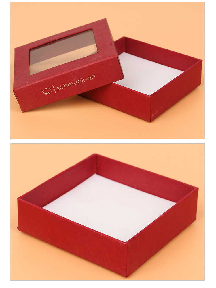 正方形天地盖纸盒 pvc开窗彩色礼盒 饰品礼品纸盒 包装盒.