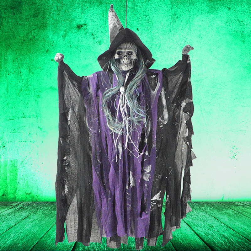 万圣节狂欢派对鬼屋装扮道具恐怖整蛊吓人吊鬼声控鬼叫巫婆吊鬼